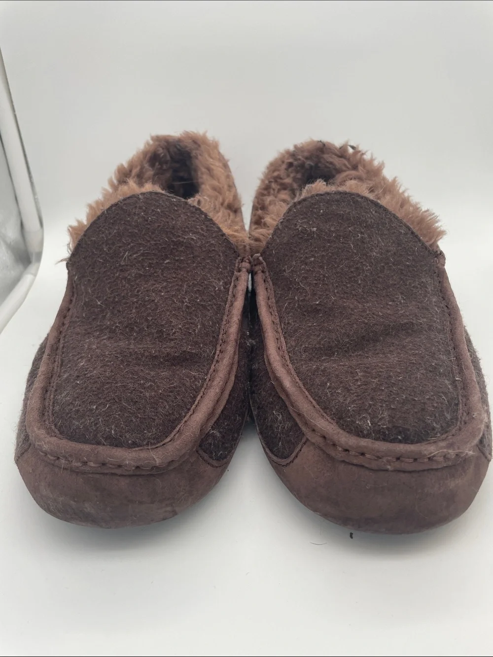 UGG Chocolate Brown Plush-Lined Moccasin Slippers